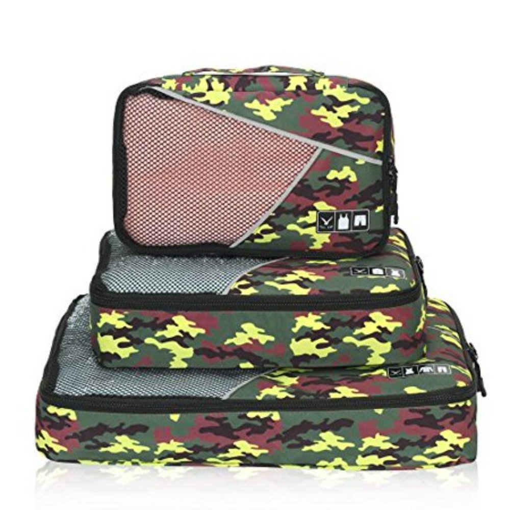 Hynes Eagle Camoflage Travel Packing Cubes Organizer 3 Piece Set